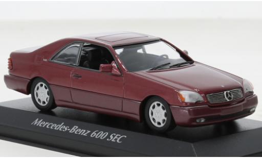 Miniature Mercedes 600 1/43 Maxichamps SEC (C140) metallise rouge 1992 Mercedes 600 1/43 Maxichamps SEC (C140) metallise rouge 1992 miniature