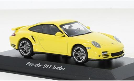 Miniature Porsche 997 Turbo 1/43 Maxichamps 911  jaune 2009 Porsche 997 Turbo 1/43 Maxichamps 911  jaune 2009 miniature