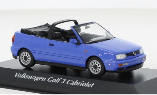 Miniature Volkswagen Golf 1/43 Maxichamps III Cabriolet bleue 1997 Volkswagen Golf 1/43 Maxichamps III Cabriolet bleue 1997 miniature