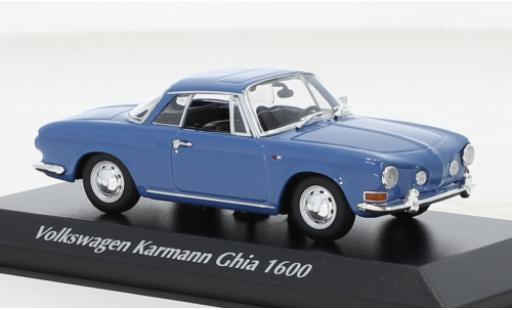 Miniature Volkswagen Karmann 1/43 Maxichamps Ghia 1600 bleue 1966 Volkswagen Karmann 1/43 Maxichamps Ghia 1600 bleue 1966 miniature