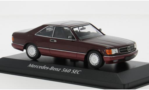 Miniature Mercedes 560 1/43 Maxichamps SEC (C126) metallise rouge 1986 1:43 Mercedes 560 1/43 Maxichamps SEC (C126) metallise rouge 1986 1:43 miniature