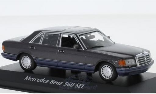 Miniature Mercedes 560 1/43 Maxichamps SEL (V126) metallise violetteee 1990 Mercedes 560 1/43 Maxichamps SEL (V126) metallise violetteee 1990 miniature
