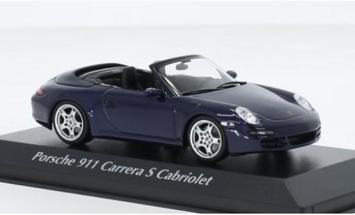 Porsche 997 S 1/43 Maxichamps 911  Carrera Cabriolet metallise bleue 2005 1:43 miniature
