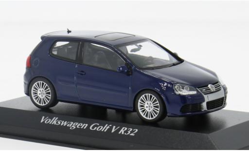 Miniature Volkswagen Golf 1/43 Maxichamps V R32 metallise bleue 2005 1:43 Volkswagen Golf 1/43 Maxichamps V R32 metallise bleue 2005 1:43 miniature