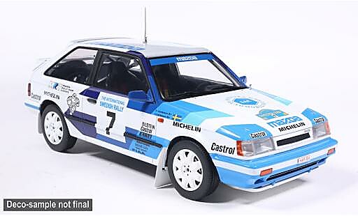 Mazda 323 1/18 MCG 4WD Turbo Rally Schweden 1989 #7 I.Carlsson/P.Carlsson 1:18 miniature