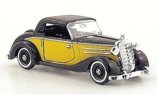 Mercedes 170 Cabriolet 1/87 Busch S Cabrio jaune/noire ferm&Atilde;&copy; 1949 miniature