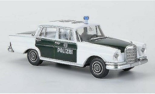 Mercedes 220 S 1/87 Wiking Police blanche/verte miniature