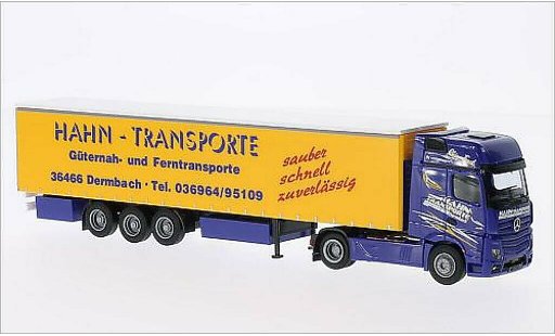 Mercedes Actros Gigaspace 1/87 AWM 2 Hahn-Transporte Gardinenplanen-SZ miniature