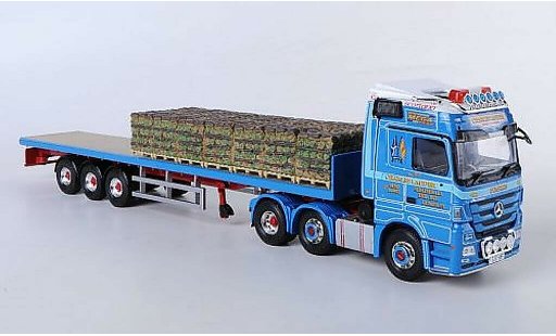 Mercedes Actros Base 1/50 Corgi Facelift Charlie Lauder Flachbrettplateaun-SZ avec Ladegut miniature