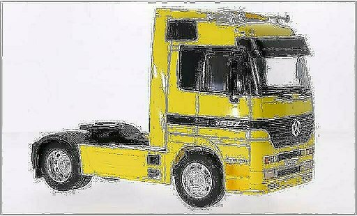 Mercedes Actros Base 1/32 Welly jaune miniature