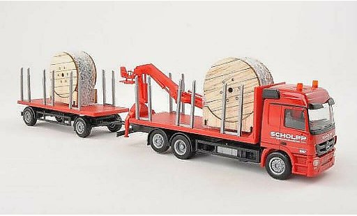 Mercedes Actros Base 1/87 Herpa L 08 Scholpp Rungen-HZ avec Kran et Ladung miniature