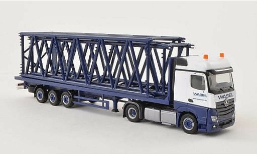 Mercedes Actros Bigspace 1/87 Herpa L Wasel Krane Rungen-SZ avec 2 Gittermastteilen (1x S + 1x L) miniature