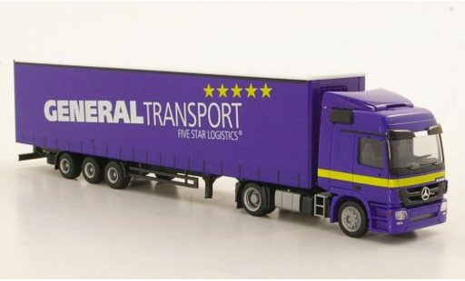 Mercedes Actros Base 1/87 Herpa L General Transport Lowliner-Sattelzug miniature