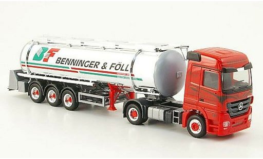 Mercedes Actros Base 1/87 Herpa LH 08 Benninger & Foll Lebensmittelchromtank-SZ miniature