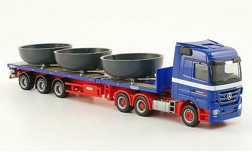 Mercedes Actros Base 1/87 Herpa LH 08 Riwatrans Teletrailer-Sattelzug avec Ladegut miniature