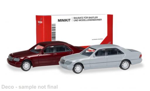 Mercedes Classe S 1/87 Herpa MiniKit (W140) rouge/grise 1:87 miniature