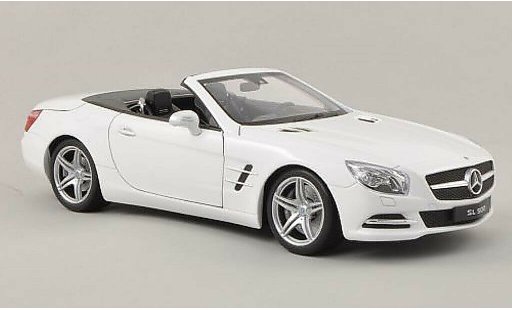 Mercedes Classe SL 500 1/18 Welly (R231) blanche capote geoffnet 2012 miniature