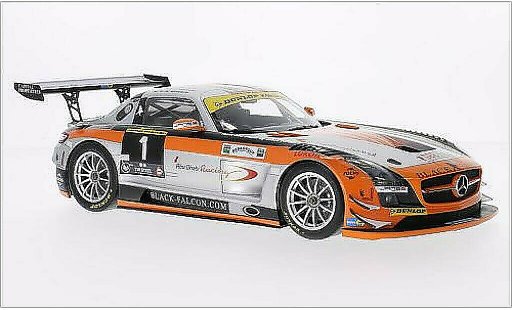 Mercedes SLS GT3 1/18 Minichamps AMG No.1 noire Falcon 24h Dubai 2013 miniature
