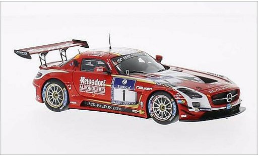 Mercedes SLS GT3 1/43 Spark AMG No.1 noire Falcon Team Reissdorf Alkoholfrei 24h Nurburgring 2014 /D.Arnold miniature