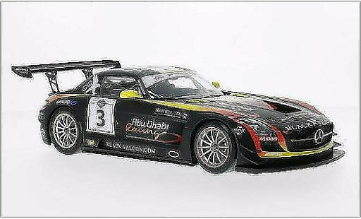 Mercedes SLS GT3 1/18 Minichamps AMG No.3 noire Falcon 24h Abu Dhabi 2013 miniature