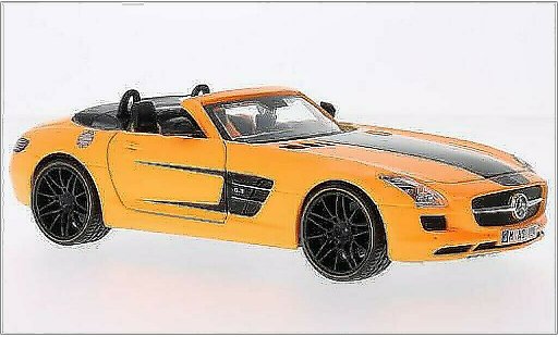 Mercedes SLS Roadster 1/24 Maisto AMG orange/noire miniature