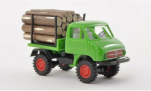 Mercedes Unimog 406-425 1/87 Brekina 411 verte avec Holzladung miniature