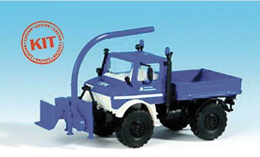 Mercedes Unimog Base 1/87 Kibri THW avec Fronthacksler miniature