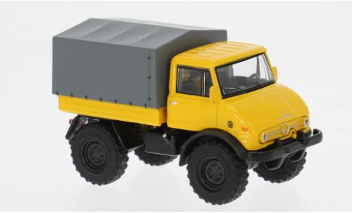 Mercedes Unimog 1/64 Schuco U406 jaune/grise 1:64 miniature