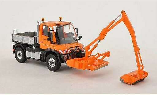 Mercedes Unimog 406-425 1/87 Busch U430 plateau Strassenmeisterei avec Mahwerk miniature
