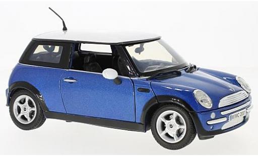 Mini Cooper 1/18 Motormax bleue/blanche 1:18 miniature