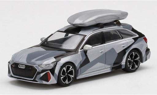 Miniature Audi RS6 1/64 Mini GT Avant grise/Dekor mit Dachbox Audi RS6 1/64 Mini GT Avant grise/Dekor mit Dachbox miniature