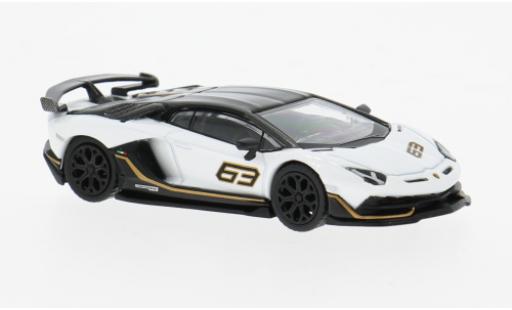 Miniature Lamborghini Aventador 1/64 Mini GT SVJ 63 blanche/noire 2022 1:64 Lamborghini Aventador 1/64 Mini GT SVJ 63 blanche/noire 2022 1:64 miniature
