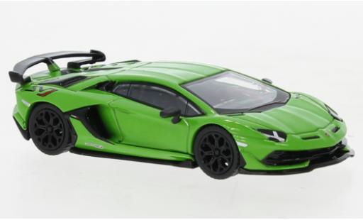 Miniature Lamborghini Aventador 1/64 Mini GT SVJ metallise la chaux Lamborghini Aventador 1/64 Mini GT SVJ metallise la chaux miniature