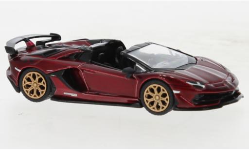 Miniature Lamborghini Aventador 1/64 Mini GT SVJ Roadster metallise rouge foncé Lamborghini Aventador 1/64 Mini GT SVJ Roadster metallise rouge foncé miniature