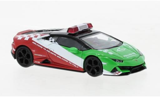Miniature Lamborghini Huracan 1/64 Mini GT EVO Bologna Airport Follow-Me Car 2020 Lamborghini Huracan 1/64 Mini GT EVO Bologna Airport Follow-Me Car 2020 miniature