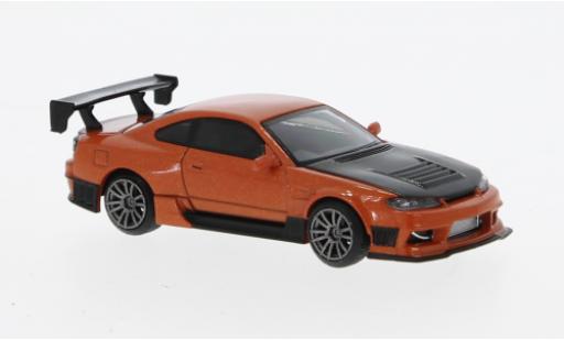 Miniature Nissan Silvia 1/64 Mini GT (S15) D-MAX metallise orange RHD Nissan Silvia 1/64 Mini GT (S15) D-MAX metallise orange RHD miniature