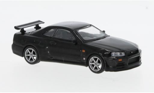 Miniature Nissan Skyline 1/64 Mini GT GT-R (R34) V-Spec metallise noire Nissan Skyline 1/64 Mini GT GT-R (R34) V-Spec metallise noire miniature