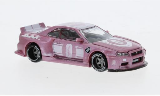 Miniature Nissan Skyline 1/64 Mini GT GT-R (R34) pink 1:64 Nissan Skyline 1/64 Mini GT GT-R (R34) pink 1:64 miniature