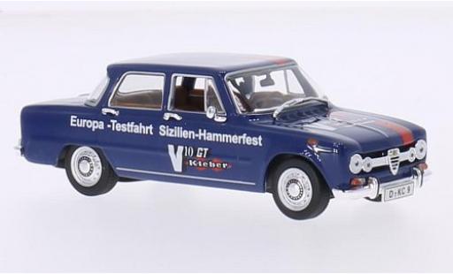 Miniature Alfa Romeo Giulia 1/43 Minichamps bleue/Dekor 1970 Europe-Testfahrt Sizilien-Hammerfest Alfa Romeo Giulia 1/43 Minichamps bleue/Dekor 1970 Europe-Testfahrt Sizilien-Hammerfest miniature
