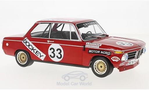 Bmw 2002 1/18 Minichamps No.33 Jockey Racing 6h Nürburgring 1972 R.Tobiasson/G.Nordström miniature