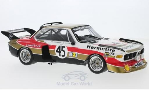 Miniature Bmw 3.5 1/18 Minichamps CSL No.45 Hermetite Productions Ltd. 24h Le Mans 1976 J.Fitzpatrick/T.Walkinshaw Bmw 3.5 1/18 Minichamps CSL No.45 Hermetite Productions Ltd. 24h Le Mans 1976 J.Fitzpatrick/T.Walkinshaw miniature