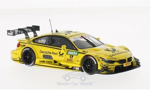 Bmw M4 1/43 Minichamps (F82) No.17 Team MTEK Deutsche Post DTM 2014 T.Glock miniature