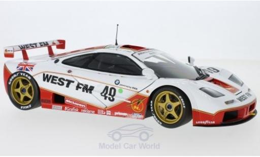 Miniature McLaren F1 1/18 Minichamps GTR No.49 West Competition West 24h Le Mans 1995 L.E.Nielsen/J.Mass/T.Bscher ohne Vitrine McLaren F1 1/18 Minichamps GTR No.49 West Competition West 24h Le Mans 1995 L.E.Nielsen/J.Mass/T.Bscher ohne Vitrine miniature