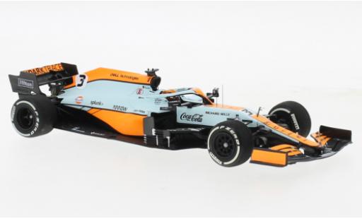 Miniature McLaren F1 1/43 Minichamps MCL35M No.3 Team Gulf Formel 1 GP Monaco 2021 McLaren F1 1/43 Minichamps MCL35M No.3 Team Gulf Formel 1 GP Monaco 2021 miniature