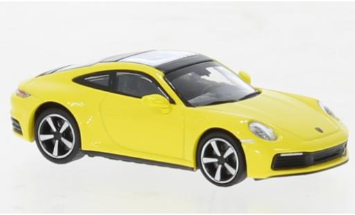 Miniature Porsche 992 4S 1/87 Minichamps 911  Carrera jaune 2019 Porsche 992 4S 1/87 Minichamps 911  Carrera jaune 2019 miniature