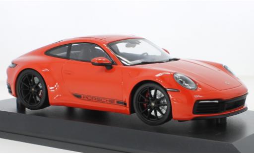 Miniature Porsche 992 4S 1/18 Minichamps 911  Carrera orange 2019 Porsche 992 4S 1/18 Minichamps 911  Carrera orange 2019 miniature