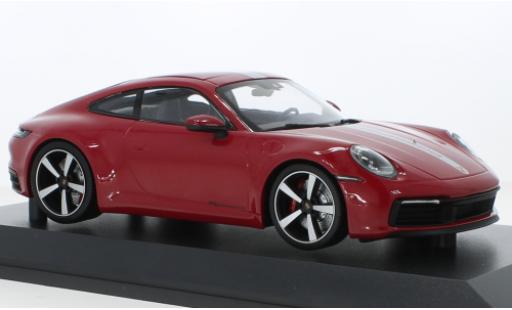Miniature Porsche 992 4S 1/18 Minichamps 911  Carrera rouge/grise 2019 Porsche 992 4S 1/18 Minichamps 911  Carrera rouge/grise 2019 miniature
