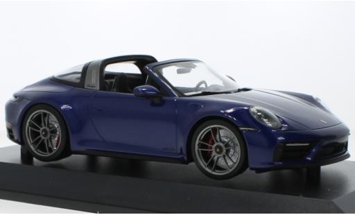 Miniature Porsche 992 Targa 1/18 Minichamps 911  4 GTS metallise bleu 2021 Porsche 992 Targa 1/18 Minichamps 911  4 GTS metallise bleu 2021 miniature