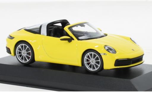 Miniature Porsche 992 Targa 1/43 Minichamps 911  4S jaune 2020 Porsche 992 Targa 1/43 Minichamps 911  4S jaune 2020 miniature