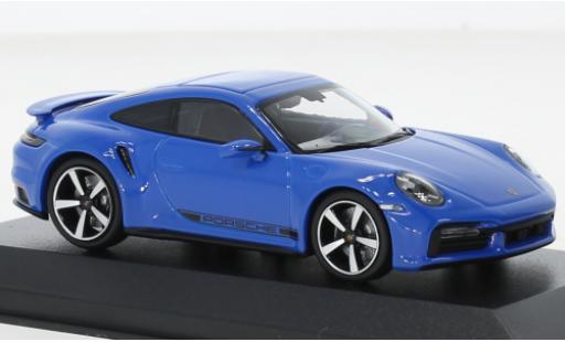 Porsche 992 Turbo s 1/43 Minichamps 911  Turbo S bleu 2020 miniature